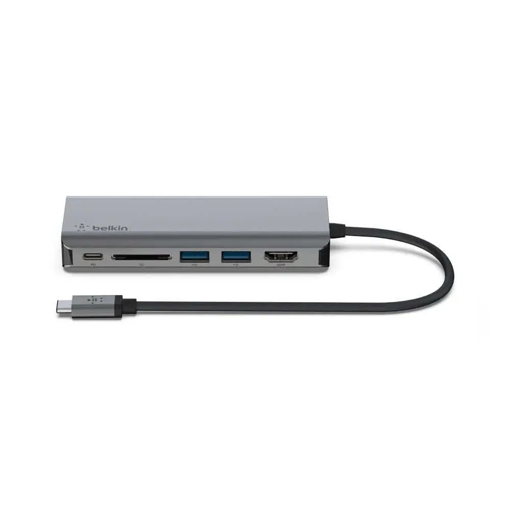 Adaptador Belkin USB-C Multimedia Hub 100W - Gris Espacial - Image 3