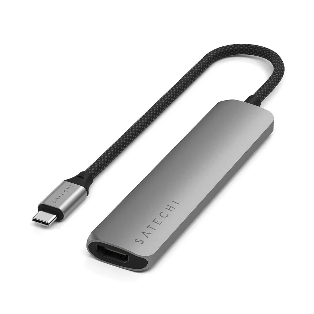 Adaptador Multipuerto Satechi Slim 6 en 1 USB-C - Gris Espacial - Image 4