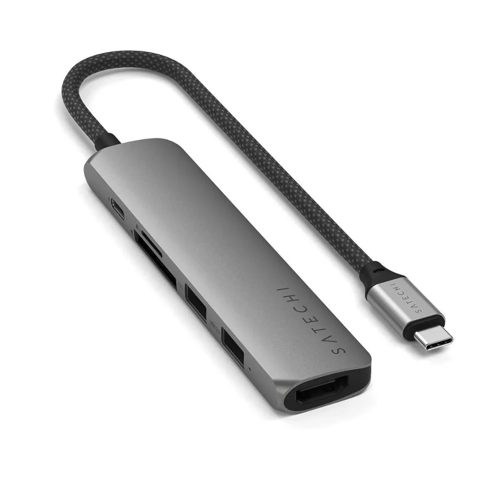 Adaptador Multipuerto Satechi Slim 6 en 1 USB-C - Gris Espacial - Image 6