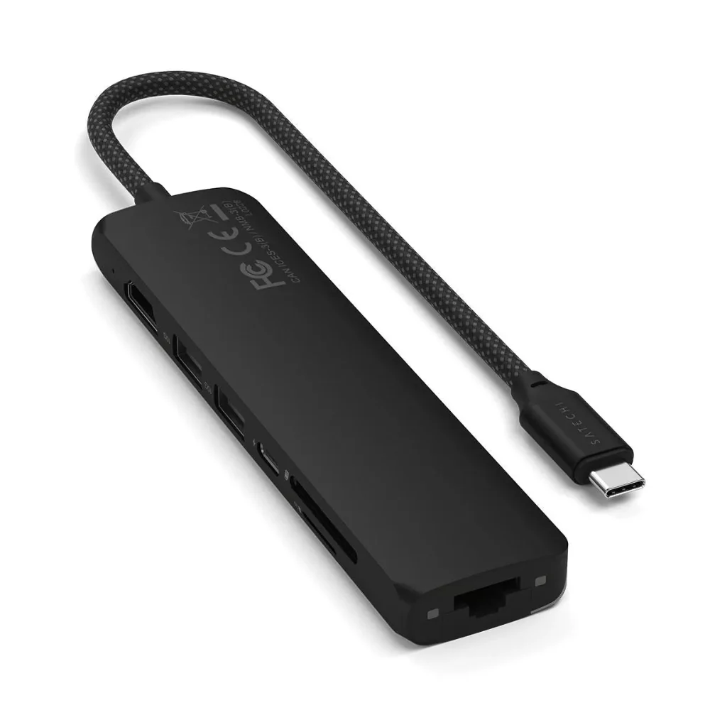 Adaptador Slim Satechi USB-C Ethernet HDMI 2 USB-A - Negro - Image 3