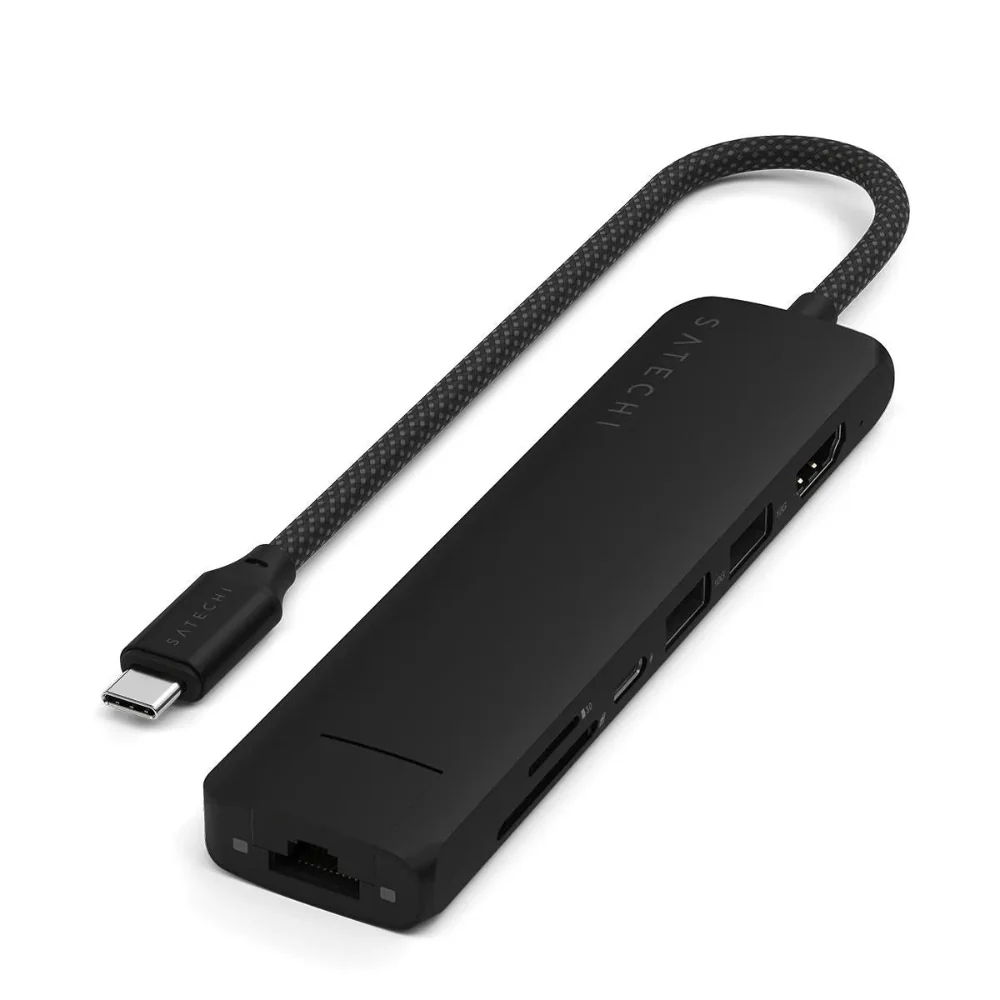 Adaptador Slim Satechi USB-C Ethernet HDMI 2 USB-A - Negro - Image 6