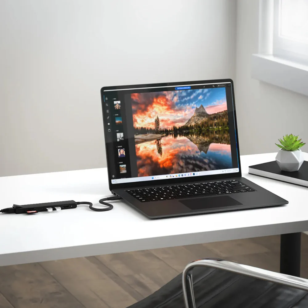Adaptador Slim Satechi USB-C Ethernet HDMI 2 USB-A - Negro - Image 8