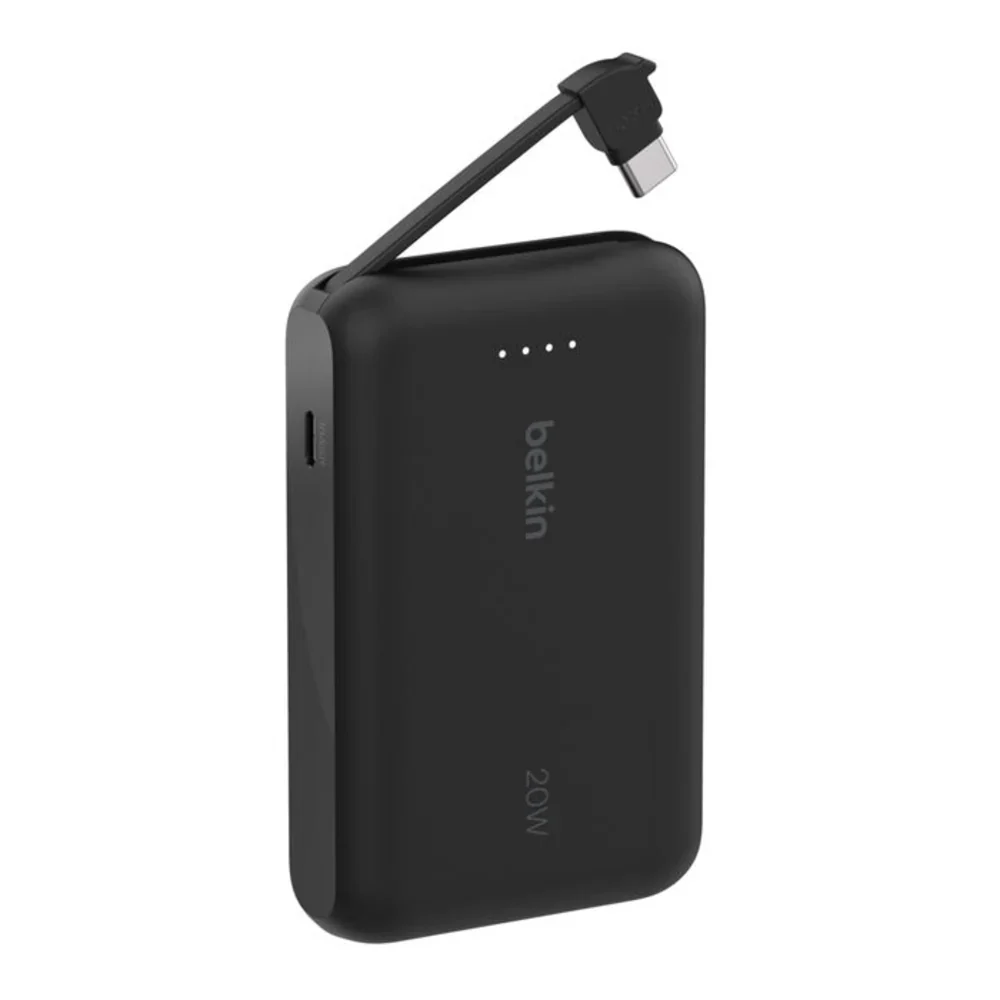 Bateria Externa Belkin 10K con Cable USB-C Integrado 20W - Negro - Image 2