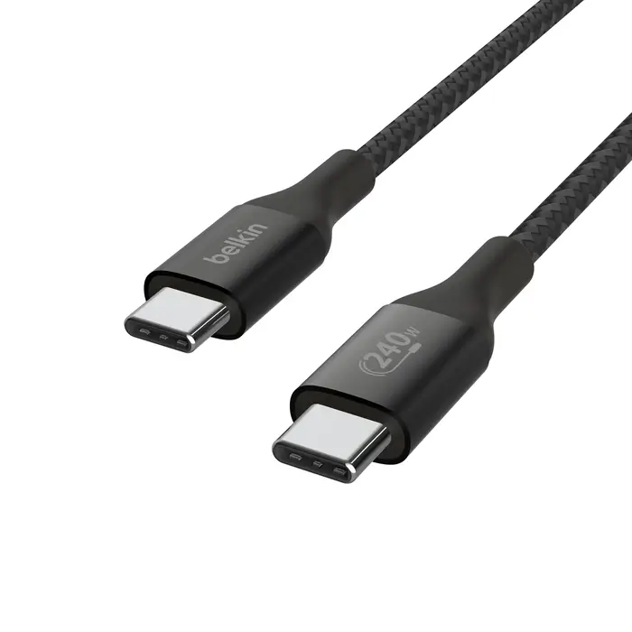 Cable de Carga Trenzado Belkin USB-C a USB-C 240Wde 2m - Negro - Image 3