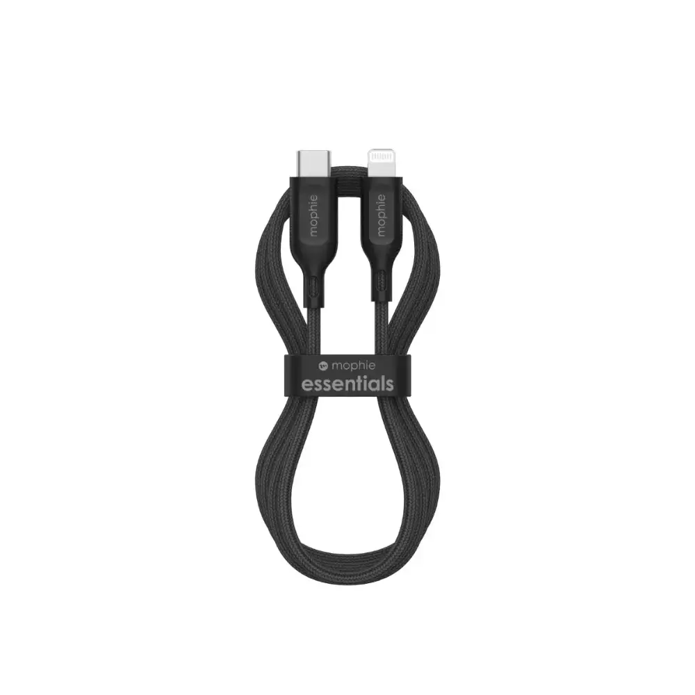 Cable Mophie essential trenzado USB-A a Lightning 12w 1m - Negro - Image 3