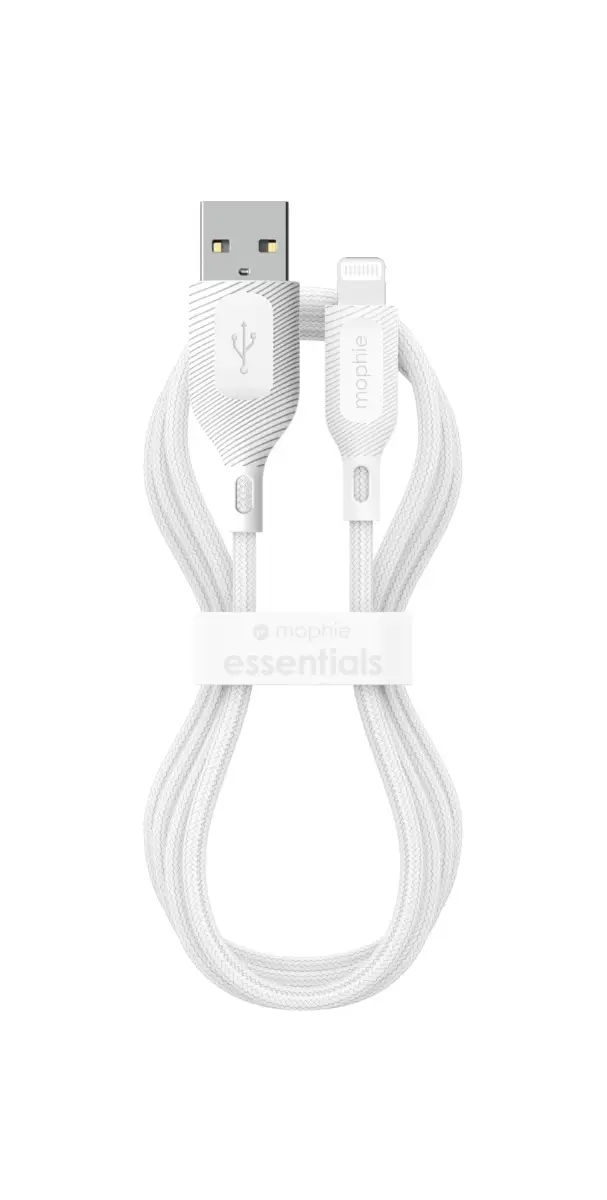 Cable Mophie essential trenzado USB-A a Lightning 12w 2m - Blanco - Image 3