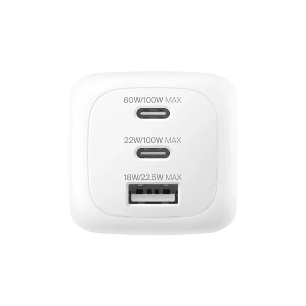 Cargador Belkin GaN de 3 Puertos (2 USB-C/1 USB-A) 100W - Blanco - Image 2