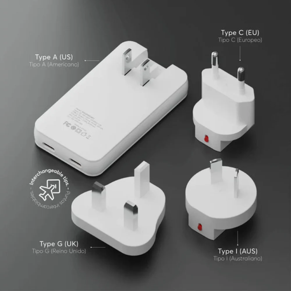 Cargador de Pared NCO PowerPlug Ultra 65W US/EU/AUS/UK USB-C - Blanco - Image 3