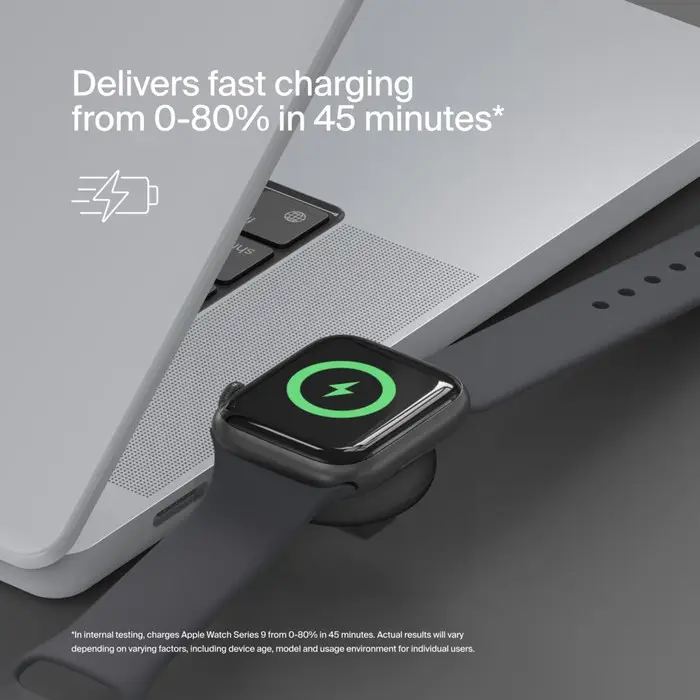 Cargador inalámbrico USB-C Belkin para Apple Watch - Negro - Image 4