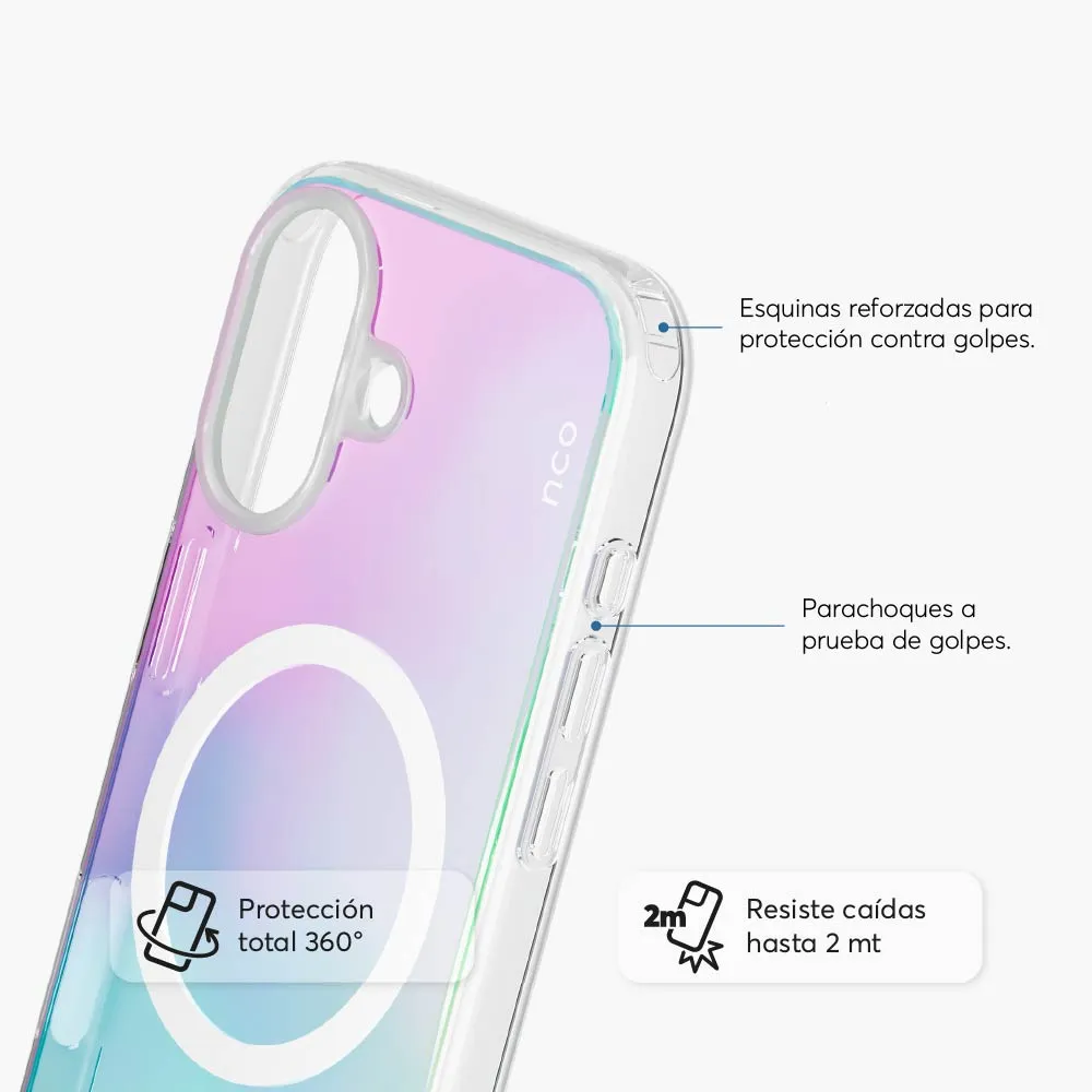 Case NCO SafeCase Clear con MagSafe para iPhone 17 - Arcoiris - Image 3