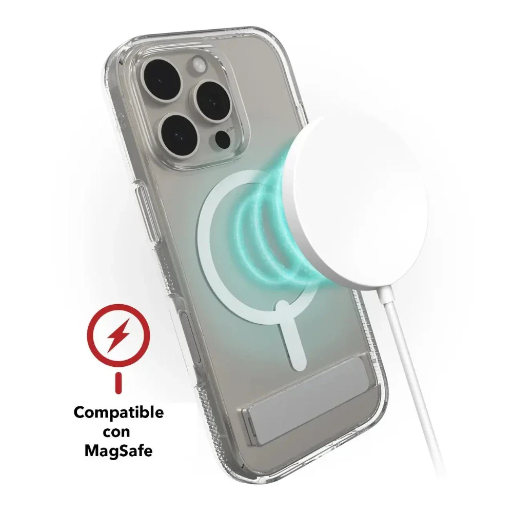 Case Zagg Kickstand Crystal Palace Snap con Magsafe para iPhone 16 Pro Max - Transparente - Image 9