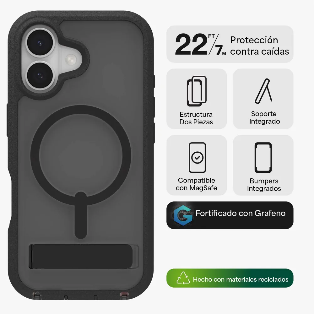 Case ZAGG Rainier con MagSafe KS para iPhone 17 - Negro Humo - Image 2