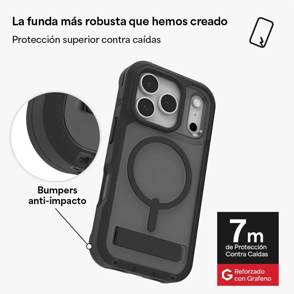 Case ZAGG Rainier con MagSafe KS para iPhone 17 Pro Max - Negro ahumado - Image 3