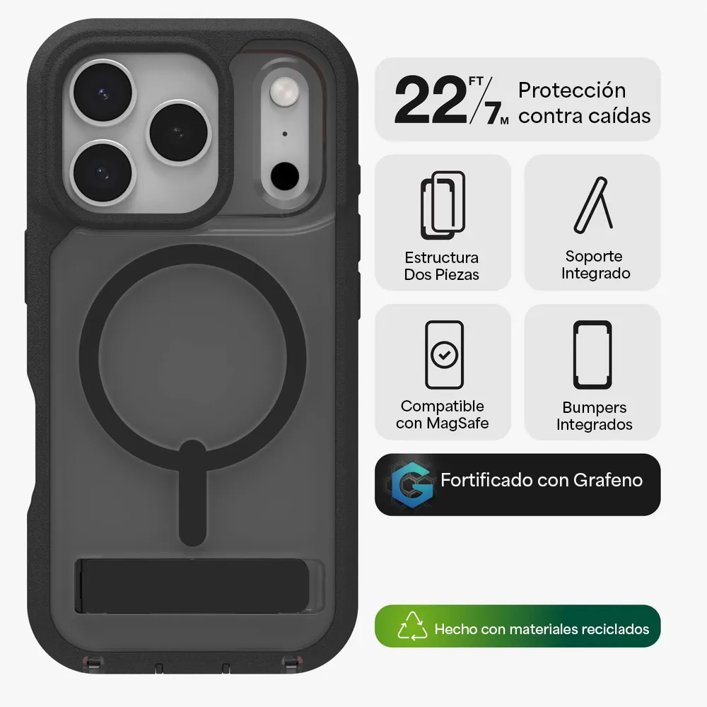 Case ZAGG Rainier con MagSafe KS para iPhone 17 Pro Max - Negro ahumado - Image 5