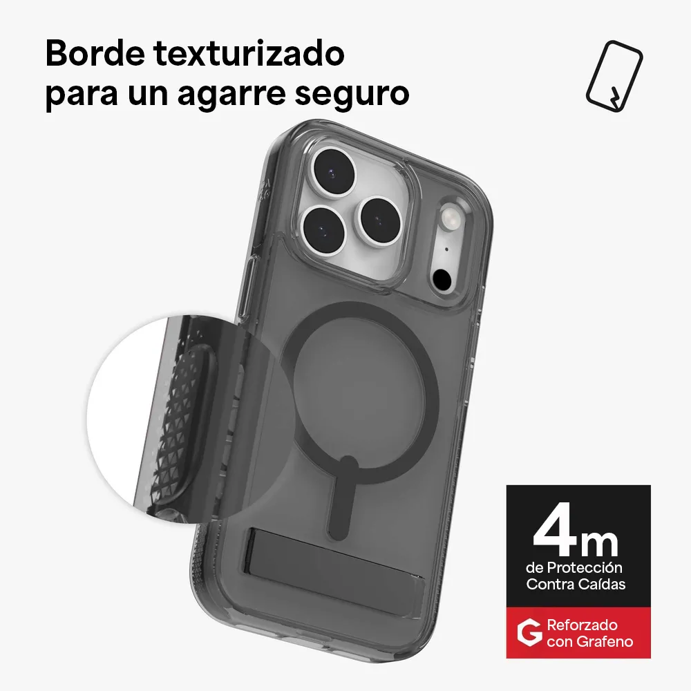 Case ZAGG Santa Cruz con MagSafe KS para iPhone Series 17 - Negro Medianoche - Image 8
