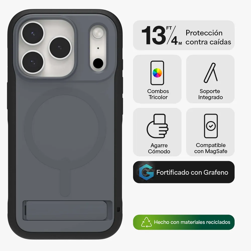 Case ZAGG Sedona Snap MagSafe KS para iPhone 17 Pro Max - Carbón - Image 2