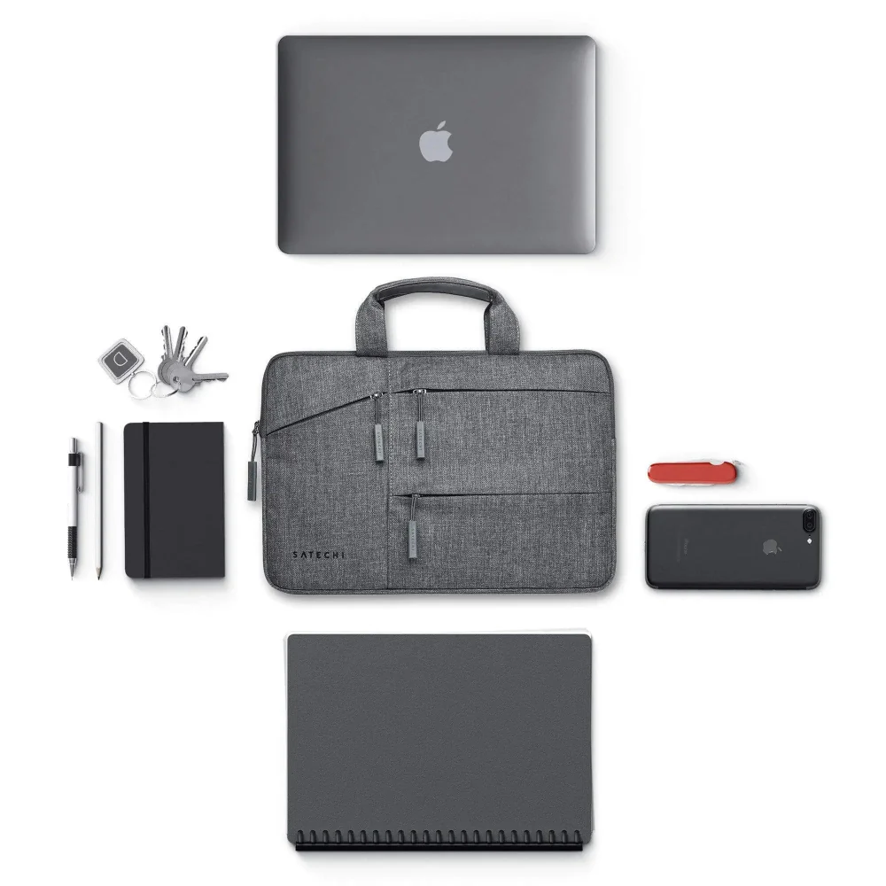 Funda impermeable Satechi para portátil 13" con bolsillos - Gris - Image 5