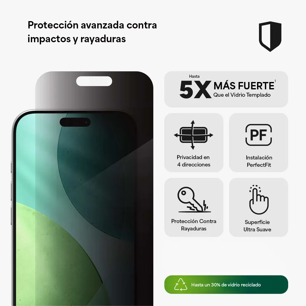 Protector de Pantalla Zagg Glass XTR Privacidad para iPhone 17 Air - Transparente - Image 2