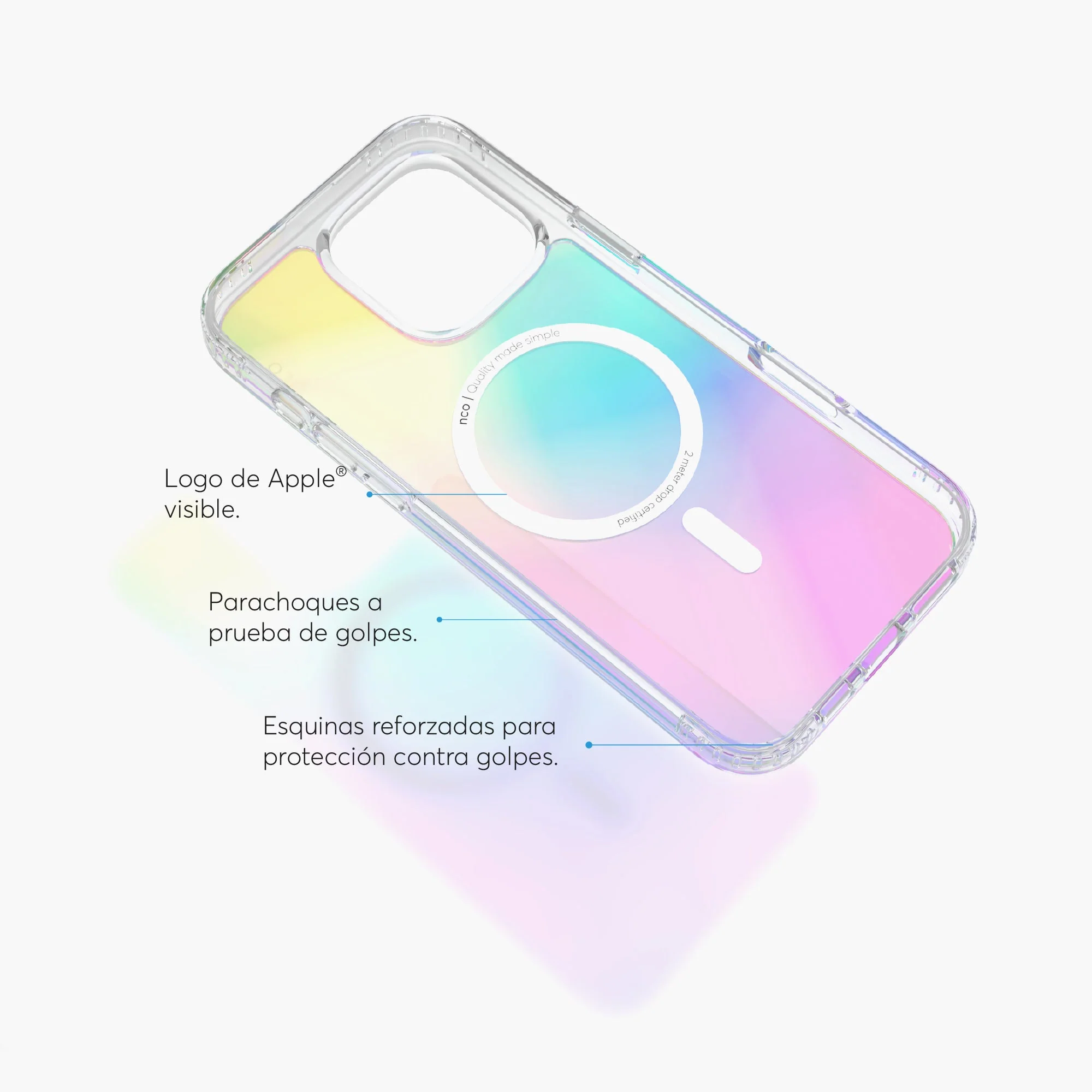 SafeCase Clear Rainbow NCO con MagSafe para iPhone 16 series - Image 15