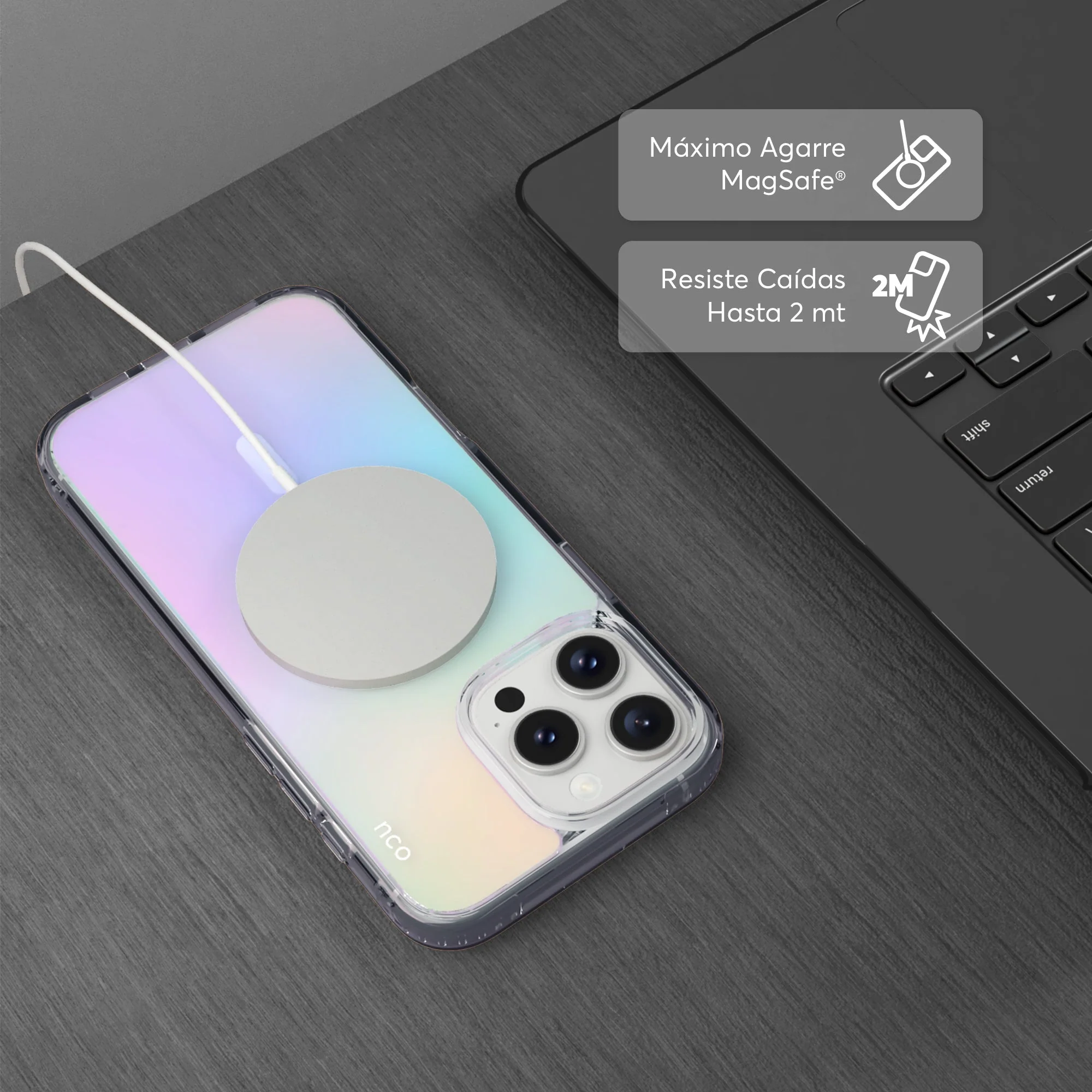 SafeCase Clear Rainbow NCO con MagSafe para iPhone 16 series - Image 16