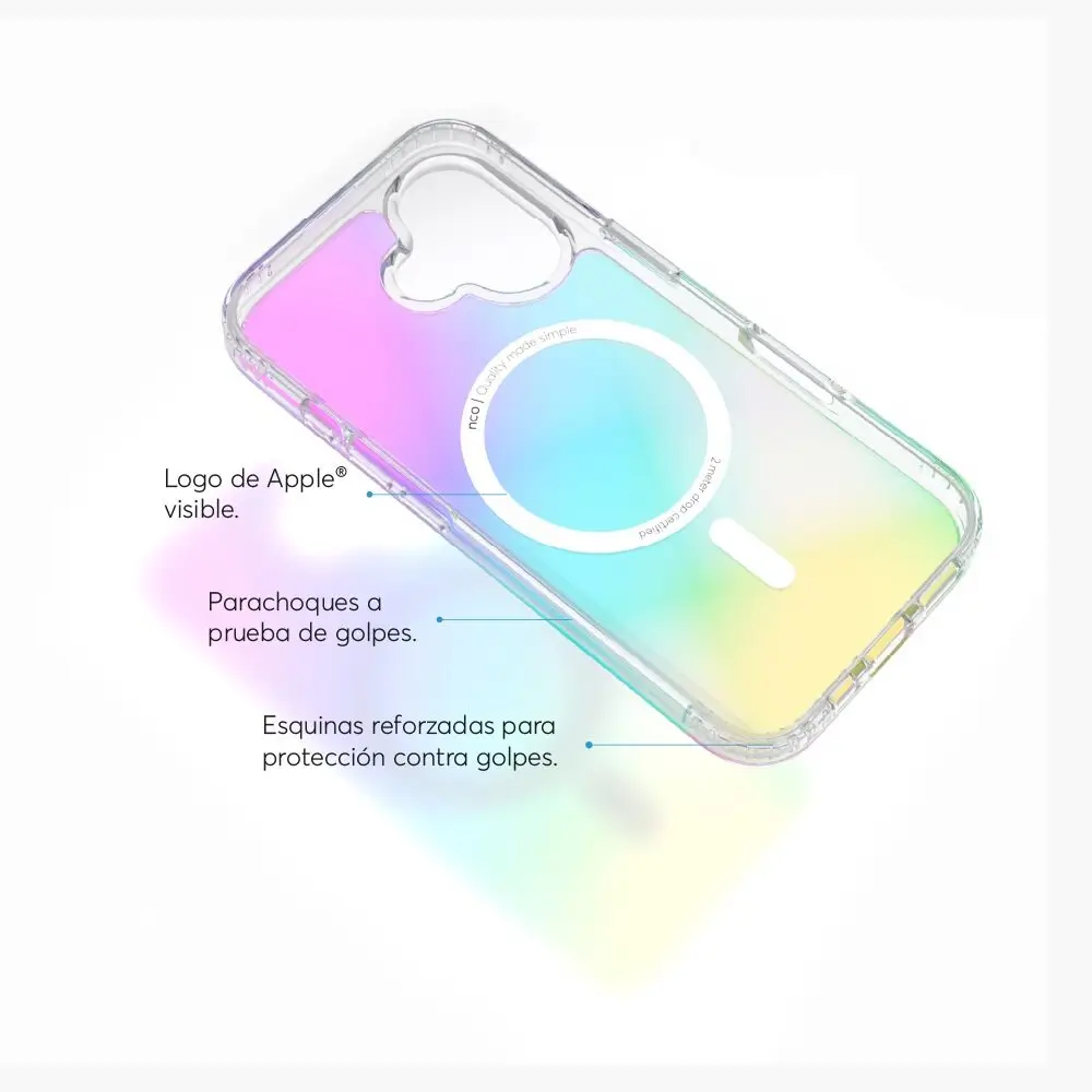 SafeCase Clear Rainbow NCO con MagSafe para iPhone 16 series - Image 3
