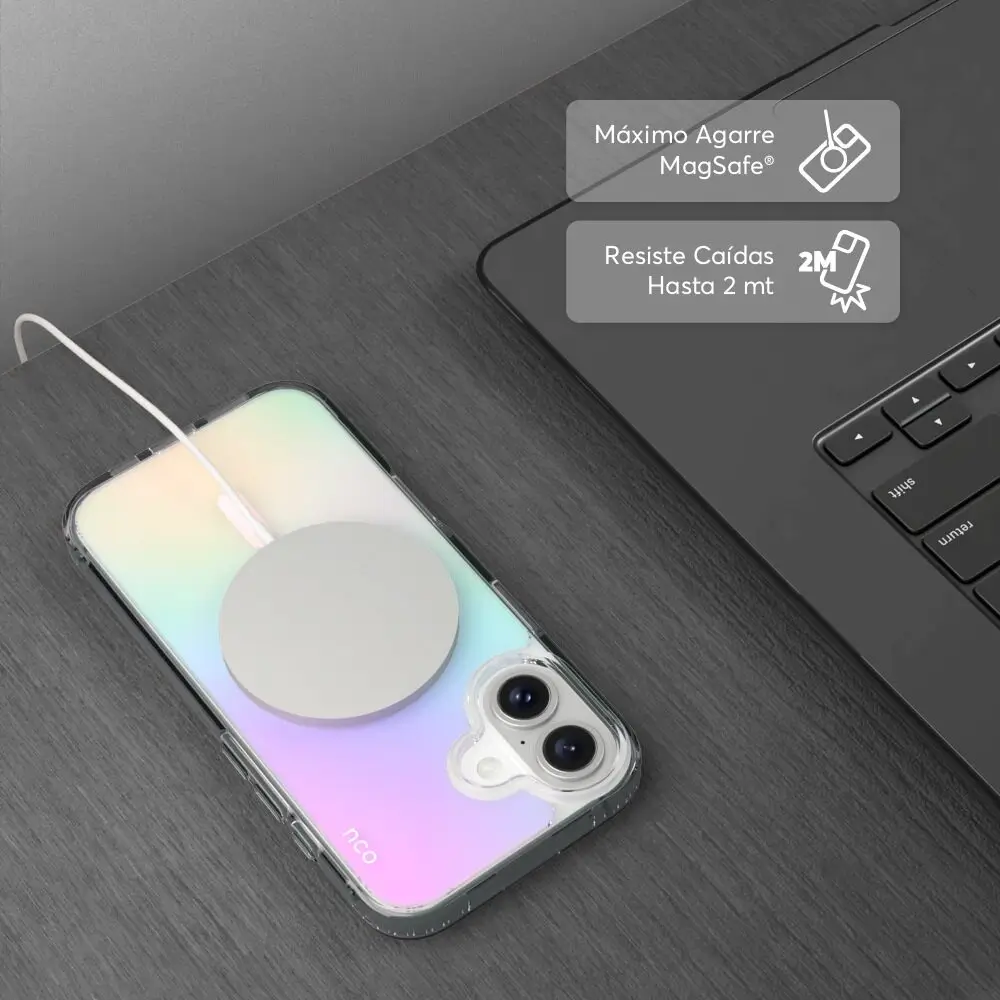 SafeCase Clear Rainbow NCO con MagSafe para iPhone 16 series - Image 4