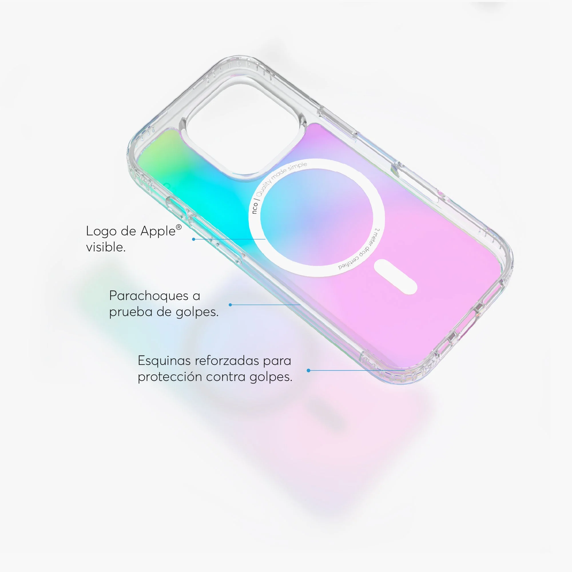 SafeCase Clear Rainbow NCO con MagSafe para iPhone 16 series - Image 9