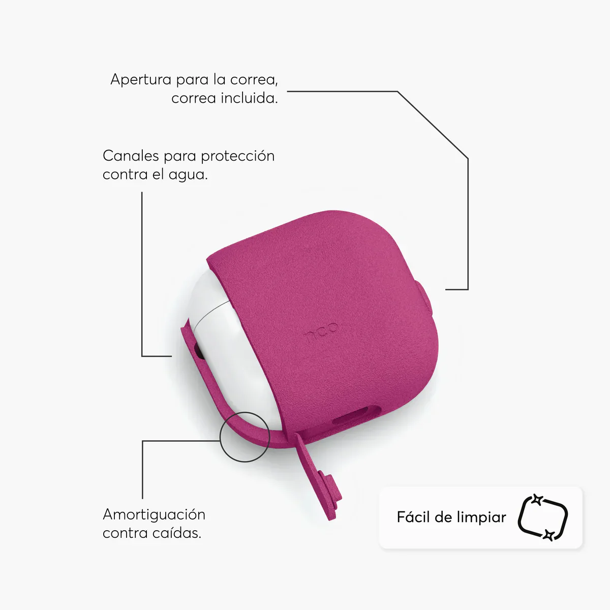 SiliconeGuard para AirPods 4ta Gen Rosado - Image 3