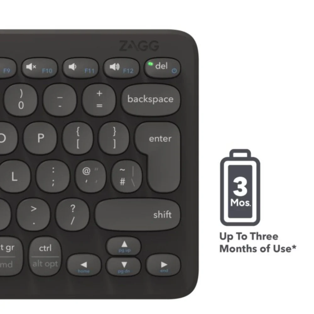 Teclado de Escritorio ZAGG de 12 de carga inalámbrica - Negro - Image 6
